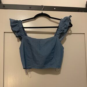 Blue crop top (western style)